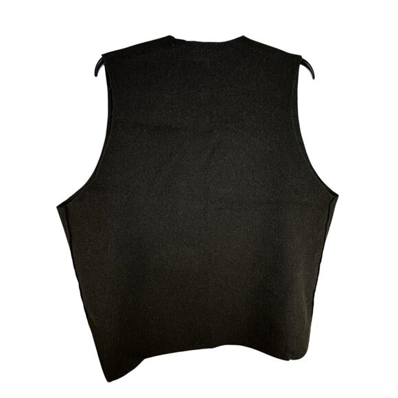 Eskandar Wool Cashmere Vest Size 0 OS Dark Brown Black Minimalist - Picture 2 of 6